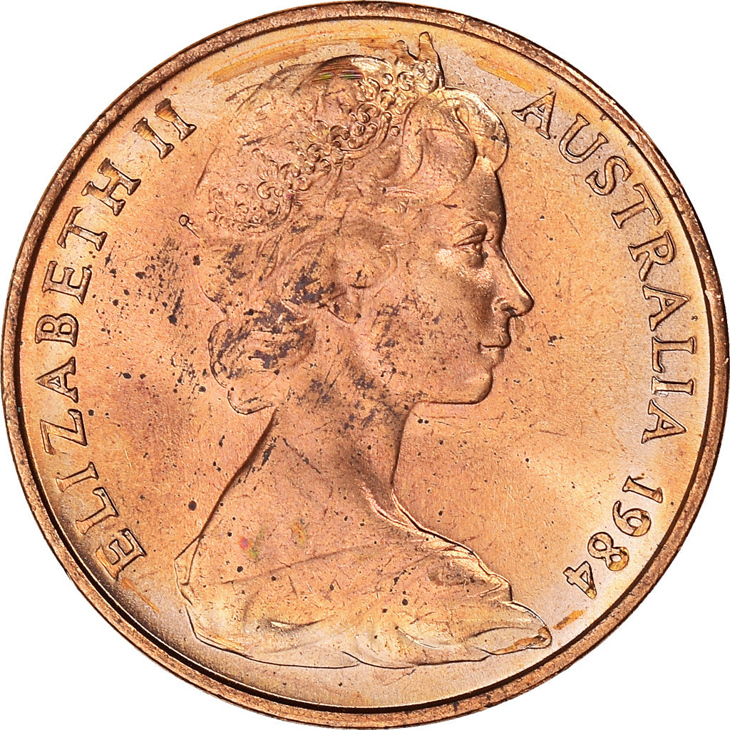 Australia Coin | 2 Cents | Elizabeth II | Frilled Neck Lizard | KM63 | 1966 - 1984