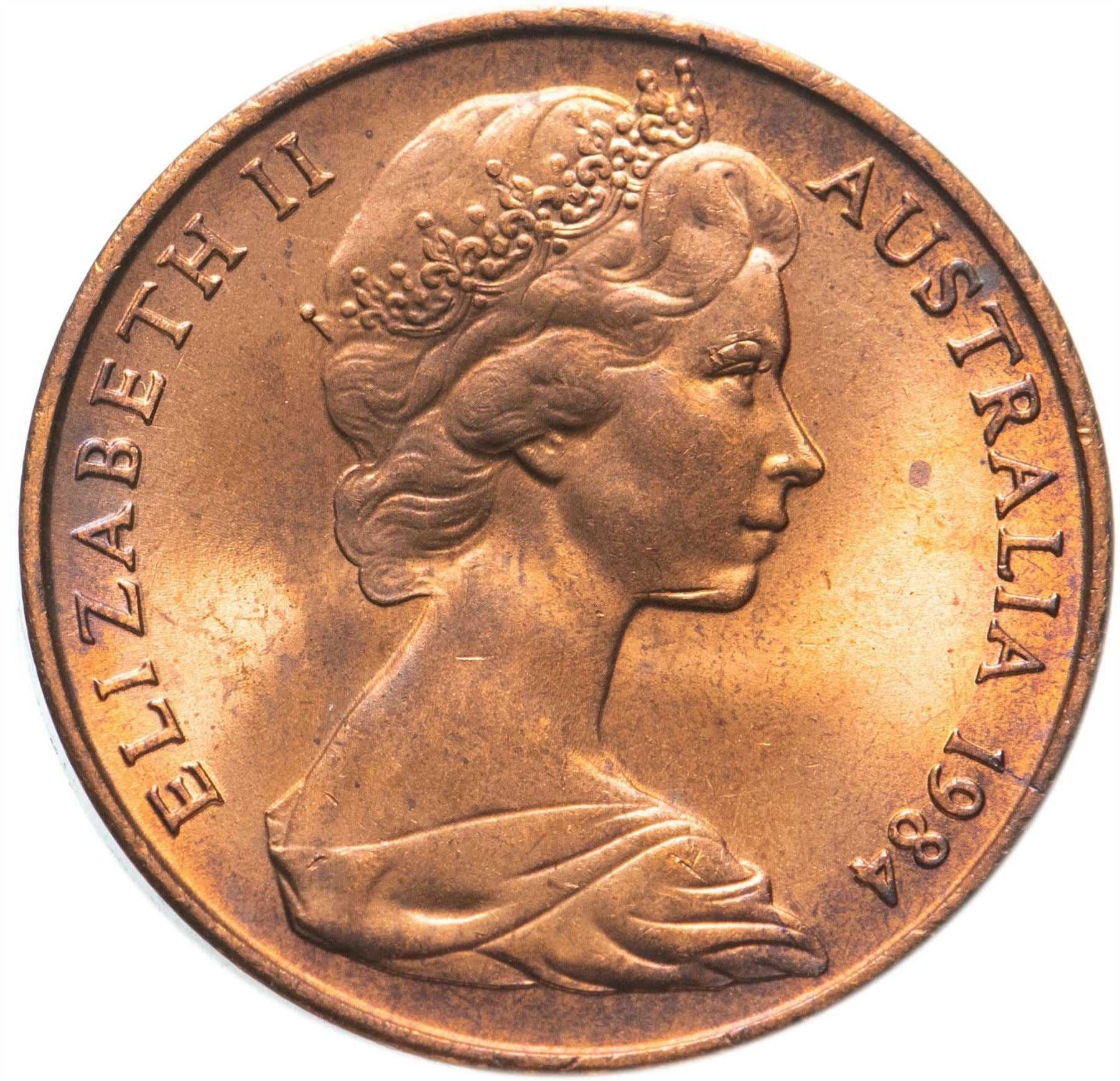 Australia Coin | 2 Cents | Elizabeth II | Frilled Neck Lizard | KM63 | 1966 - 1984