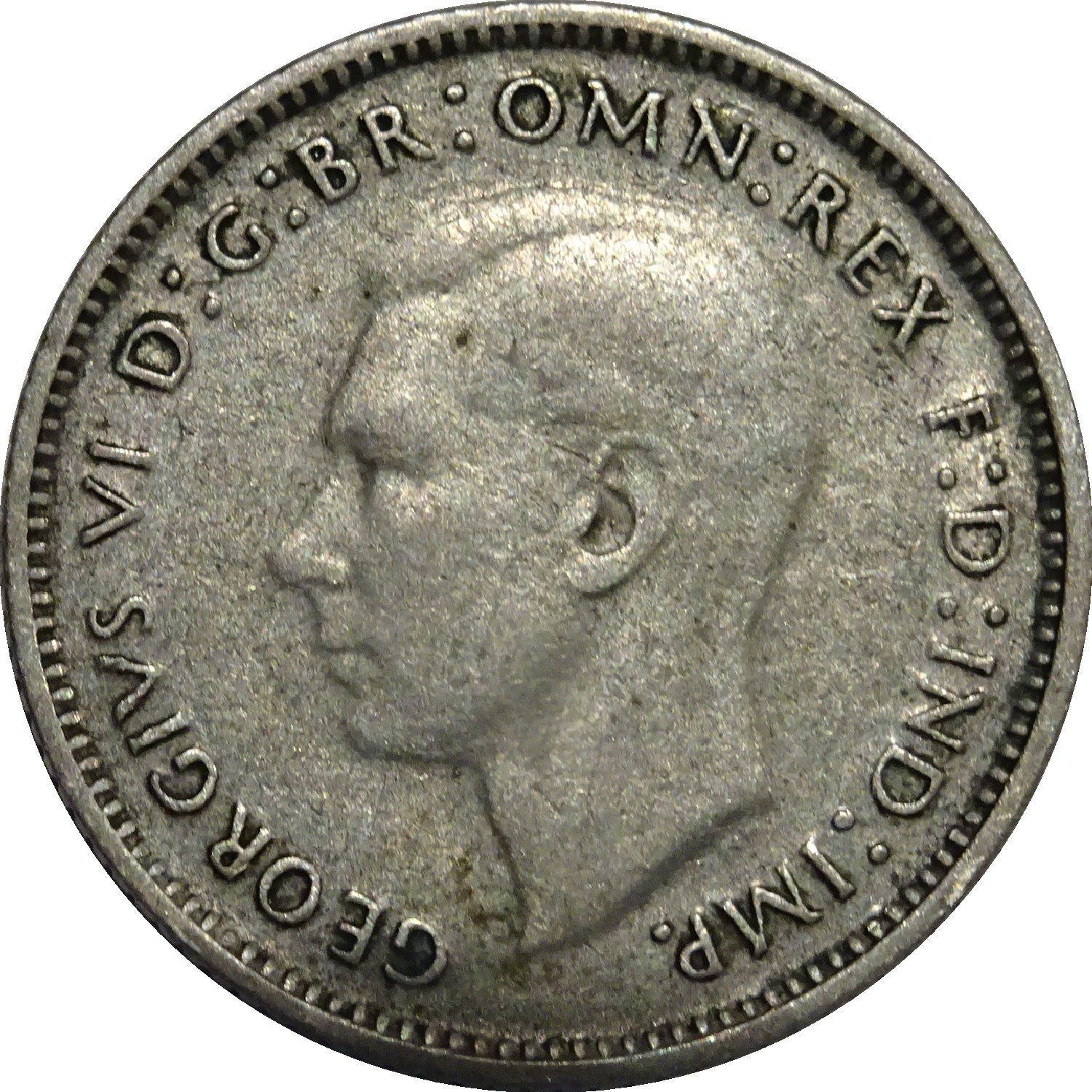 Australia Coin | 6 Pence | George VI | KM38a | 1946 - 1948