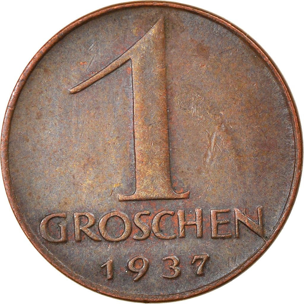 Austria 1 Groschen Coin | Crowned Eagle | KM2836 | 1925 - 1938