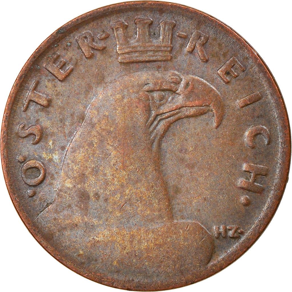 Austria 1 Groschen Coin | Crowned Eagle | KM2836 | 1925 - 1938