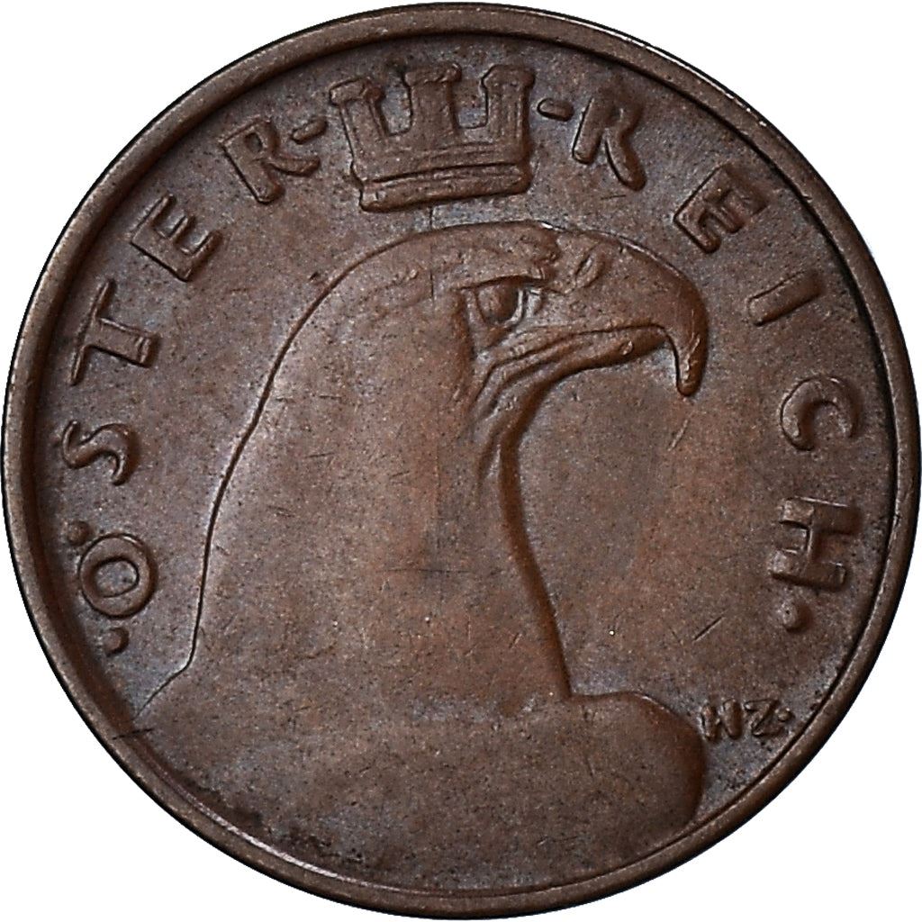 Austria 1 Groschen Coin | Crowned Eagle | KM2836 | 1925 - 1938