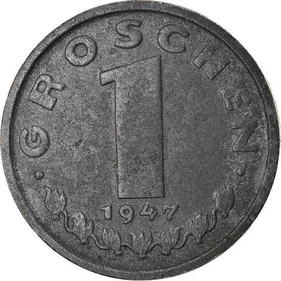 Austria 1 Groschen Coin | KM2873 | 1947