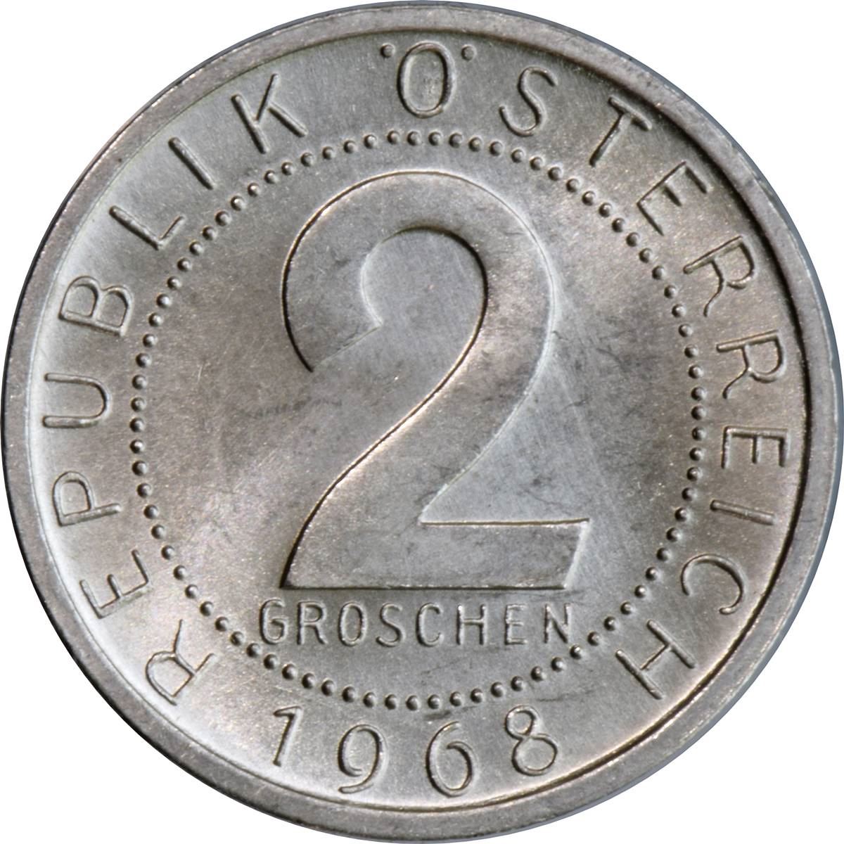 Austria 2 Groschen Coin | KM2876 | 1950 - 1994