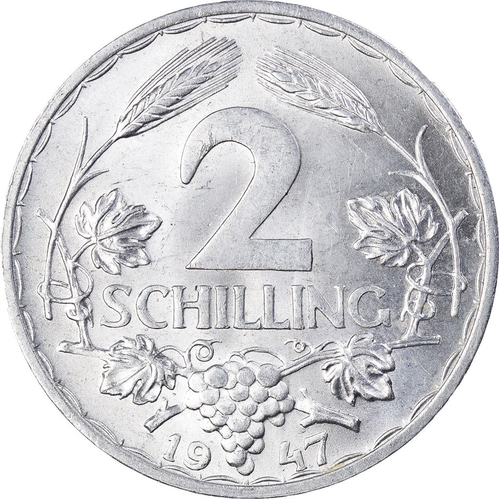 Austria 2 Schilling Coin | Grape | KM2872 | 1946 - 1952