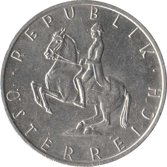 Austria 5 Schilling Coin | Lipizzaner Stallion | KM2889a | 1968 - 2001