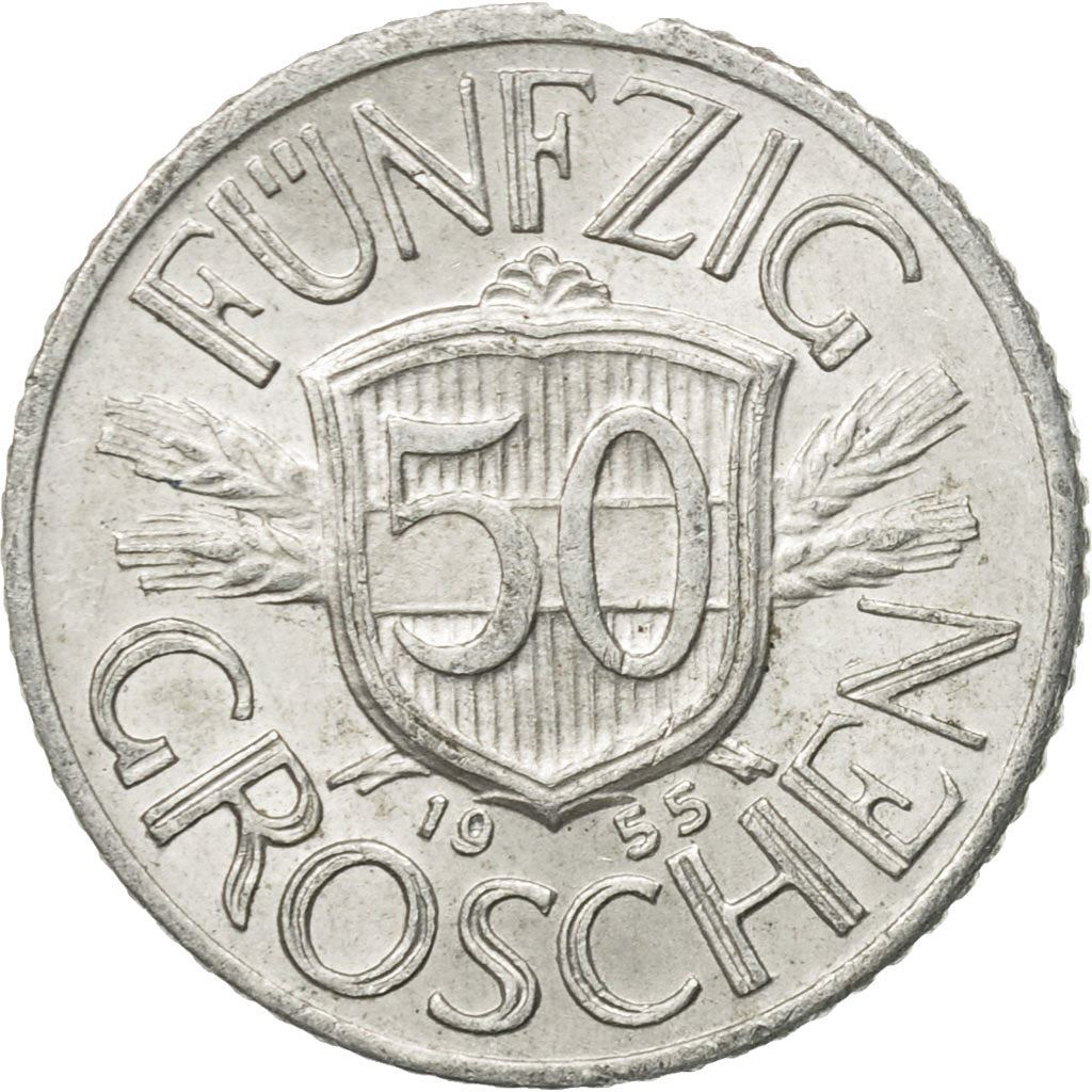 Austria 50 Groschen Coin | Escutcheon | KM2870 | 1946 - 1955