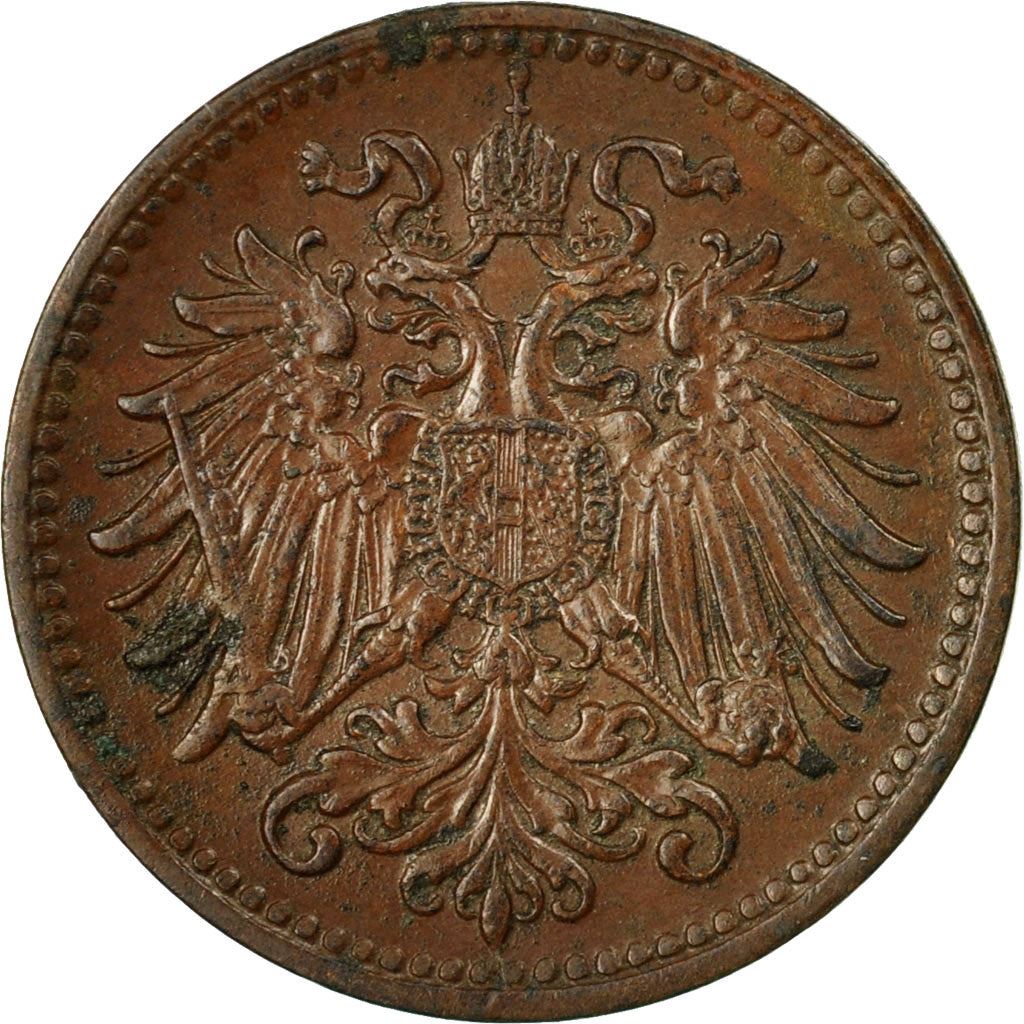 Austrian Empire | 1 Heller Coin | Art Nouveau | Habsburg-Lorraine Shield | Km:2800 | 1892 - 1916