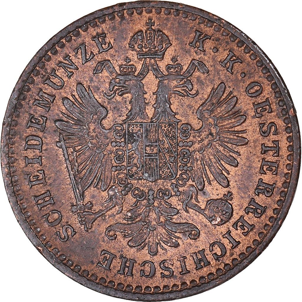 Austrian Empire | 1 Kreuzer Coin | Oak Wreath | Imperial Eagle | Km:2186 | 1858 - 1881