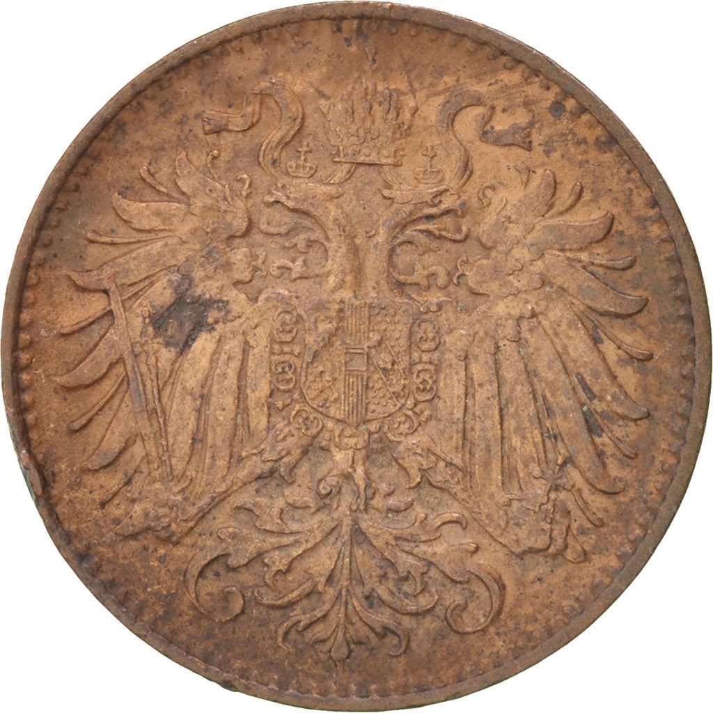 Austrian Empire | 2 Hellers Coin | Art Nouveau | Habsburg-Lorraine Shield | Km:2801 | 1892 - 1915