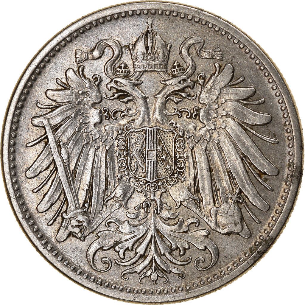 Austrian Empire | 20 Hellers Coin | Art Nouveau | Habsburg-Lorraine Shield | Km:2803 | 1892 - 1914