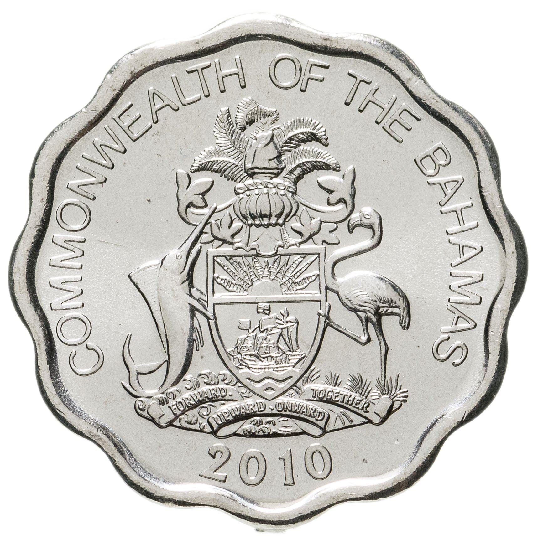 Bahamas | 10 Cents Coin | Bonefish | Flamingo | Marlin | KM219 | 2007 - 2016