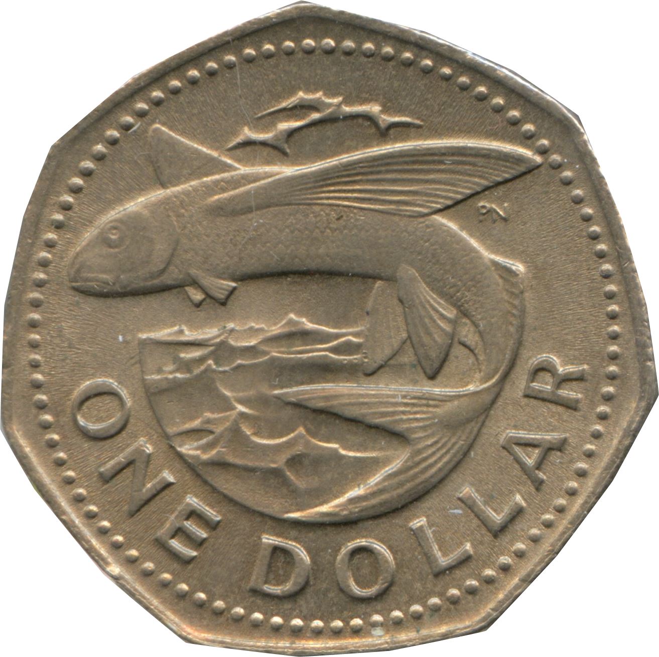 Barbados | 1 Dollar Coin | Flying fish | Km:14.1 | 1973 - 1986