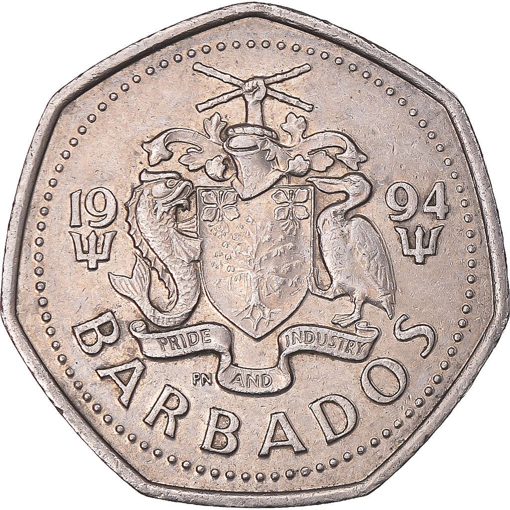 Barbados | 1 Dollar Coin | Flying fish | Km:14.2 | 1988 - 2005