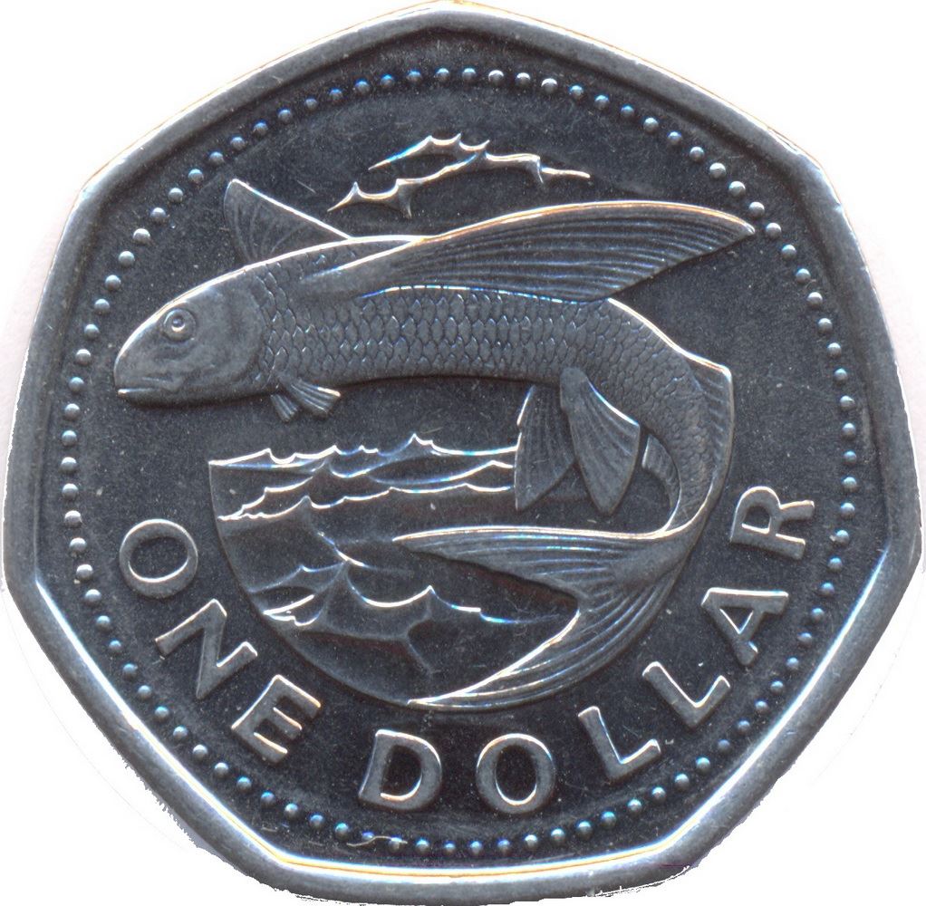 Barbados 1 Dollar Coin | Queen Elizabeth II | Flying Fish | KM14.2a | 2007 - 2009