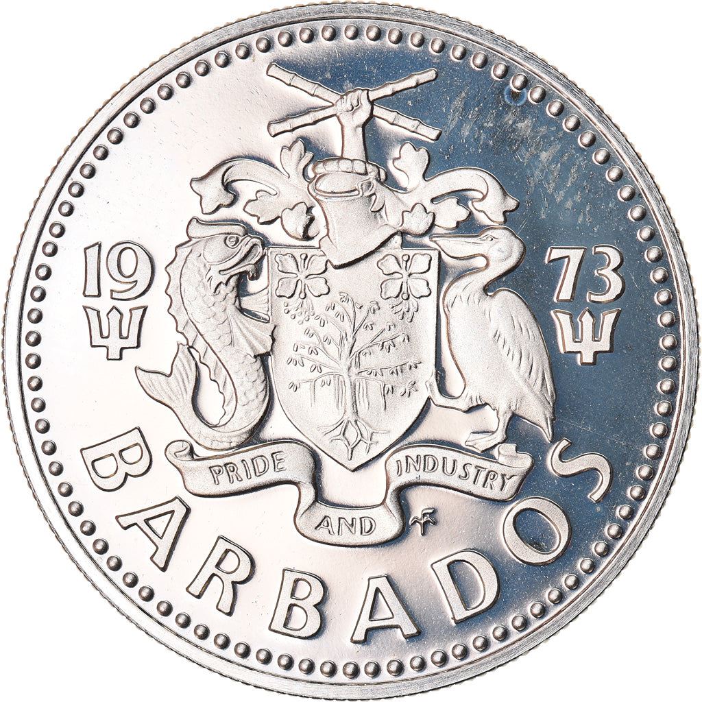 Barbados 25 Cents Coin | Queen Elizabeth II | Windmill | KM13 | 1973 - 2006