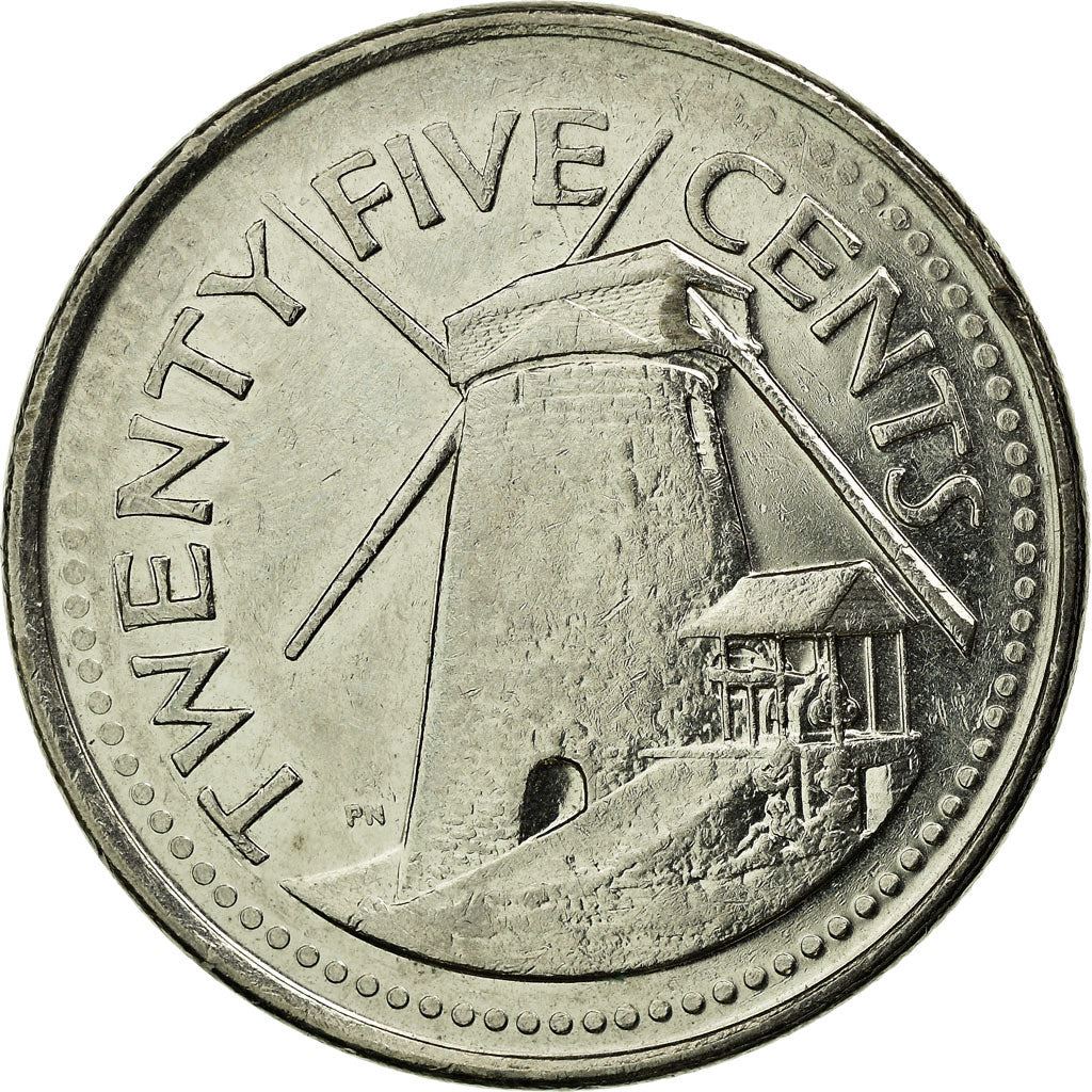 Barbados | 25 Cents Coin | Windmill | Km:13A | 2007 - 2021