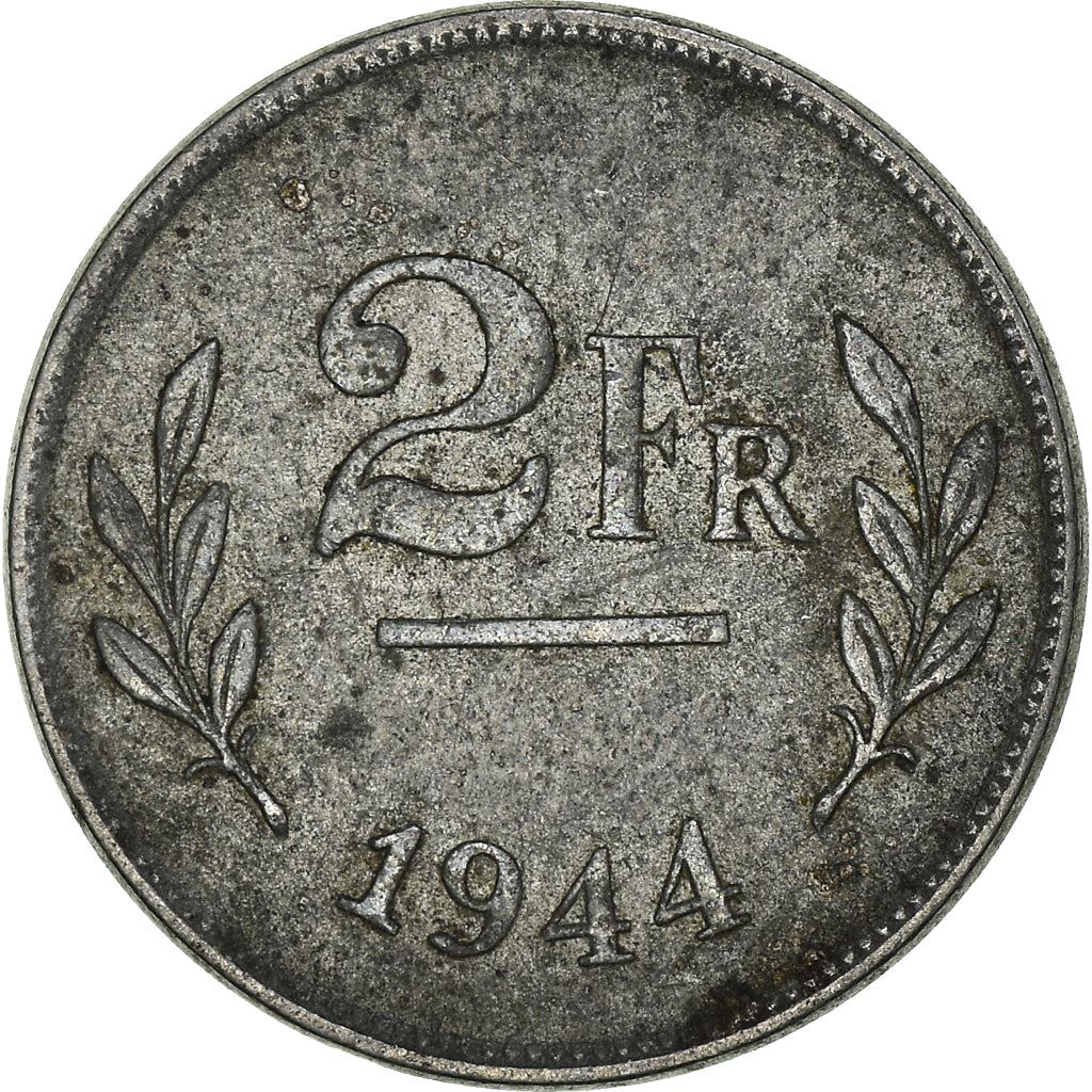 Belgian 2 Francs Allied Occupation Coinage | Olive branch | Star | KM133 | 1944