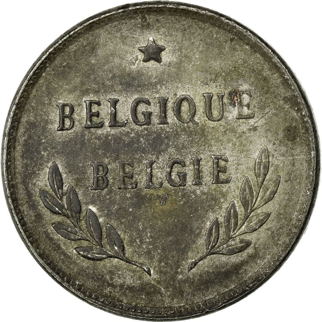 Belgian 2 Francs Allied Occupation Coinage | Olive branch | Star | KM133 | 1944