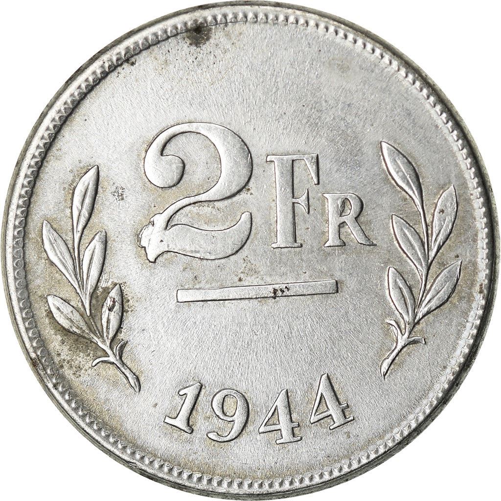 Belgian 2 Francs Allied Occupation Coinage | Olive branch | Star | KM133 | 1944