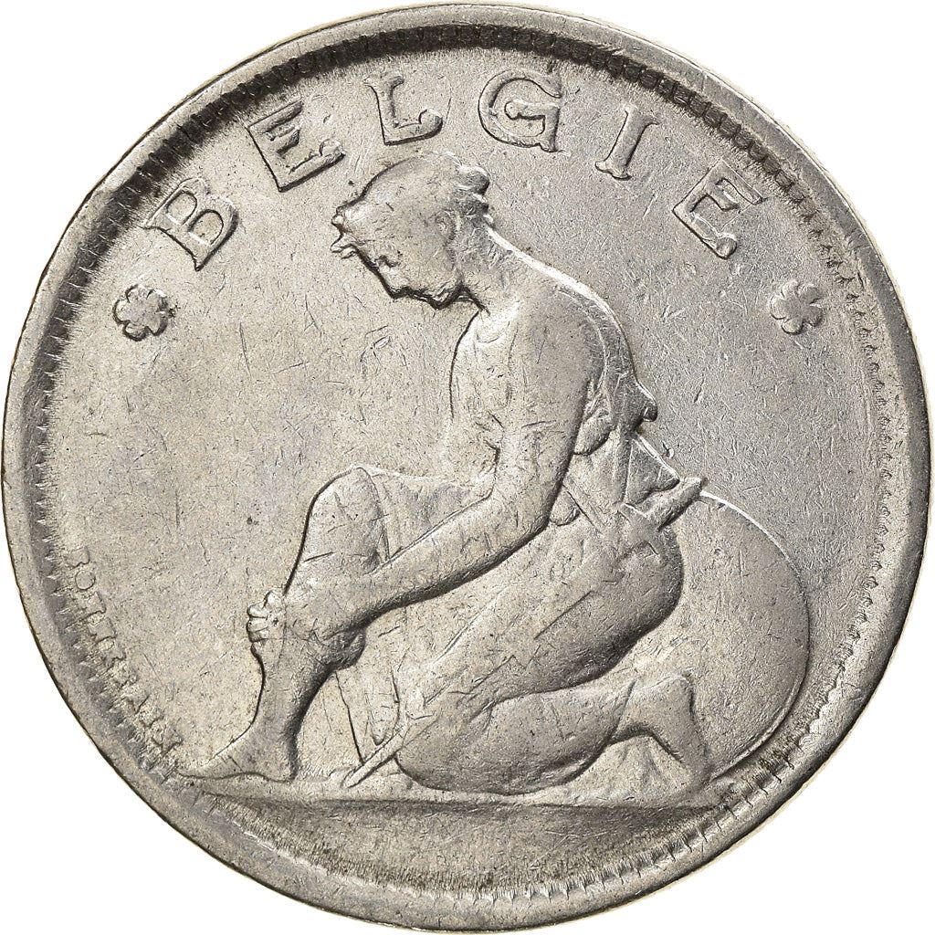 Belgian 2 Francs Coin | Albert I Belgie | Libertine | Caduceus | KM92 | 1923 - 1930