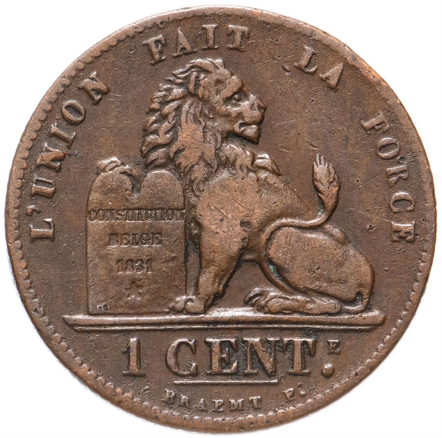 Belgian Coin 1 Centime - Léopold II België | Lion | Constitution | KM34 | 1887 - 1907