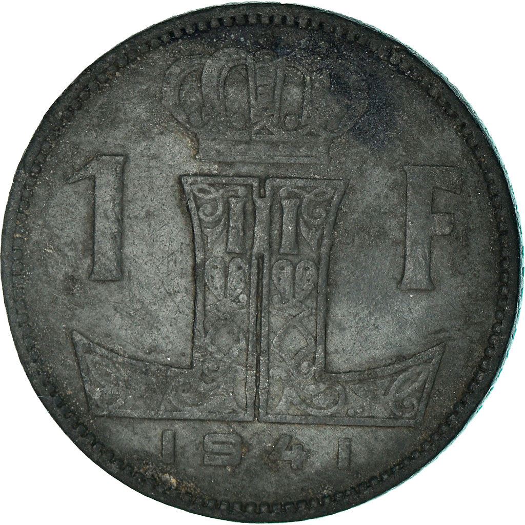 Belgian Coin 1 Franc - Léopold III BELGIQUE | Escutcheon | Lion | KM127 | 1941 - 1947