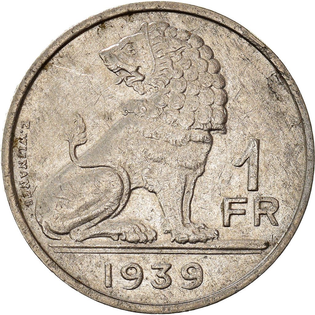 Belgian Coin 1 Franc - Léopold III BELGIQUE | Namur | Limbourg | KM119 | 1939