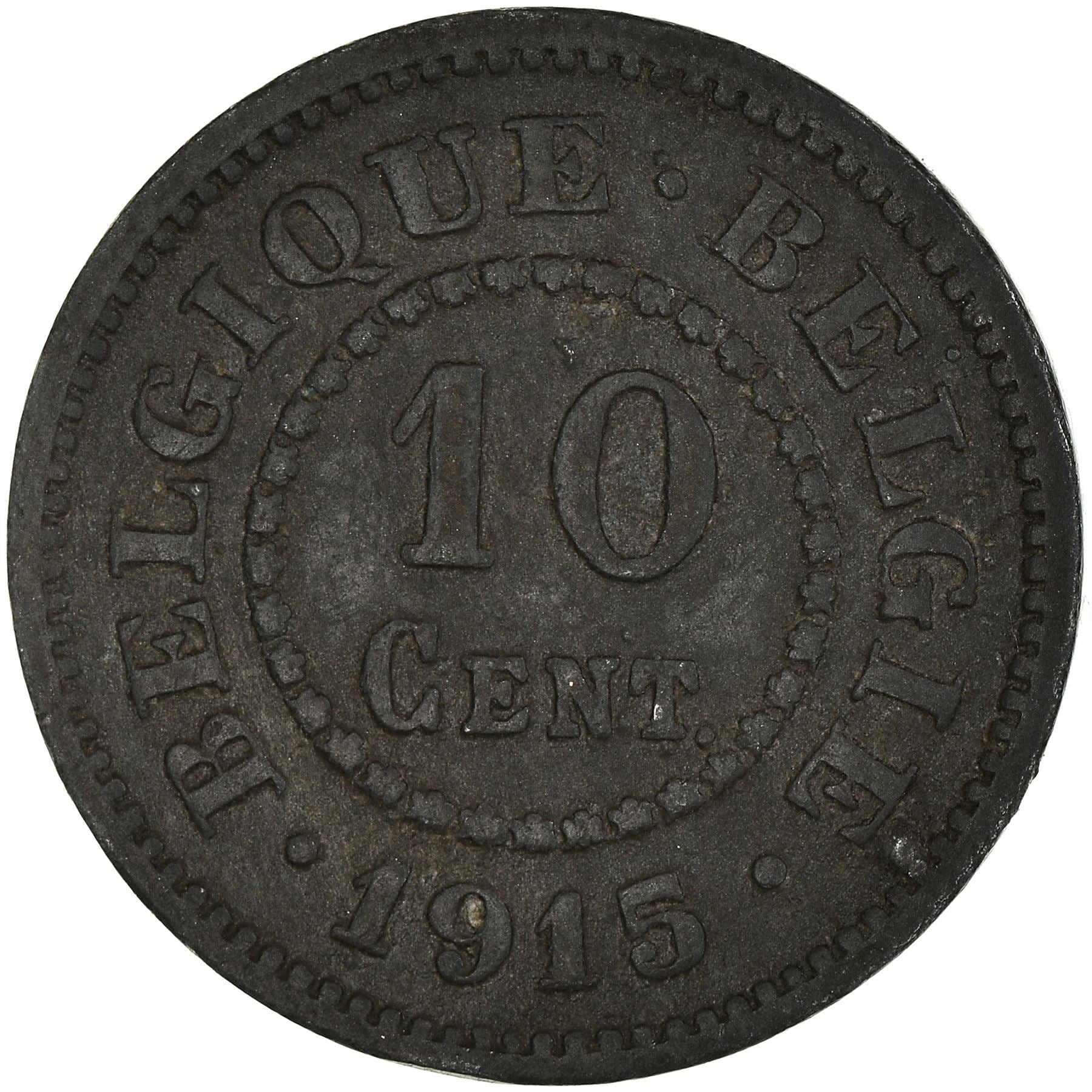 Belgian Coin 10 Centimes German Occupation Coinage | Lion | Flower | KM81 | 1915 - 1917