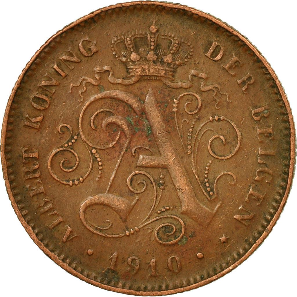 Belgian Coin 2 Centimes - Albert I België | Lion | Star | Slab | KM65 | 1910 - 1919