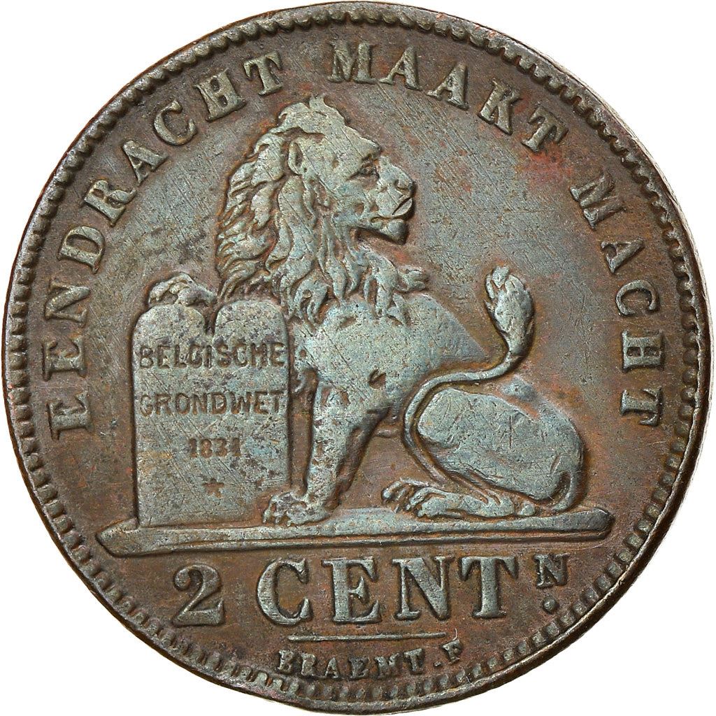 Belgian Coin 2 Centimes - Léopold II België | Lion | Star | KM36 | 1902 - 1909