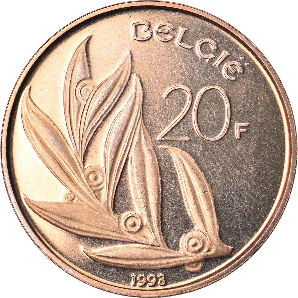 Belgian Coin 20 Francs - Baudouin I België | Scales | Angel | KM160 | 1980 - 1993