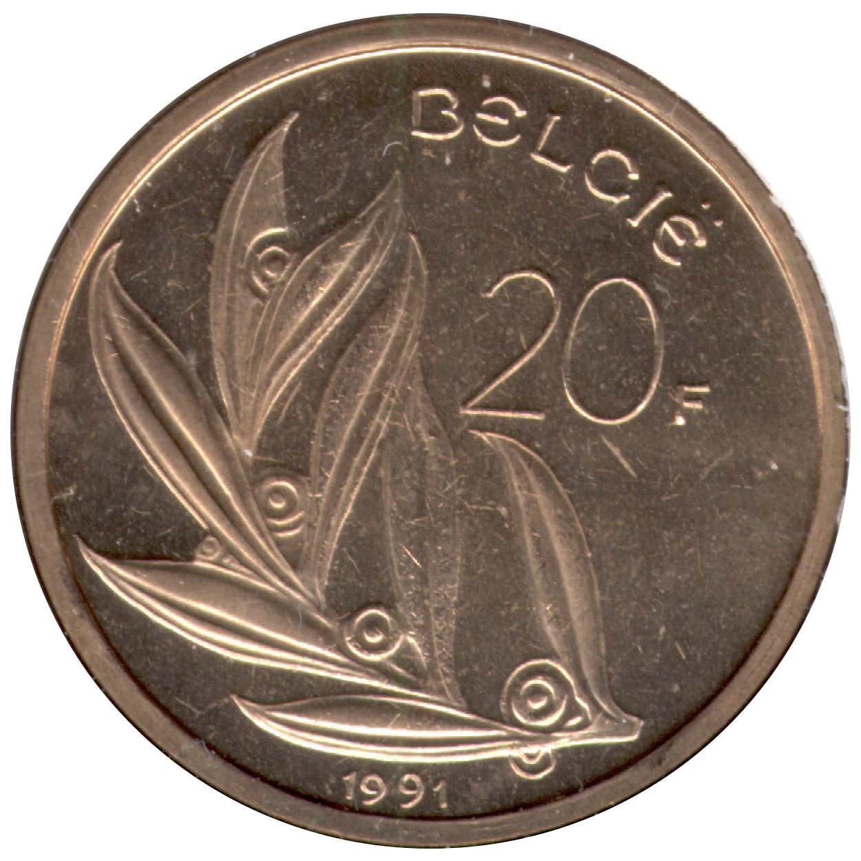 Belgian Coin 20 Francs - Baudouin I België | Scales | Angel | KM160 | 1980 - 1993