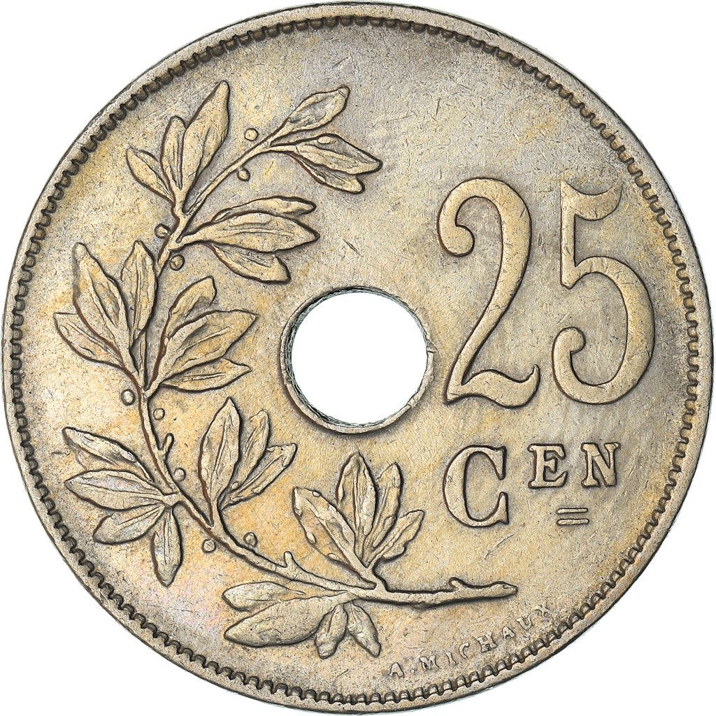 Belgian Coin 25 Centimes - Albert I België | Olive Branch | Star | KM69 | 1910 - 1929