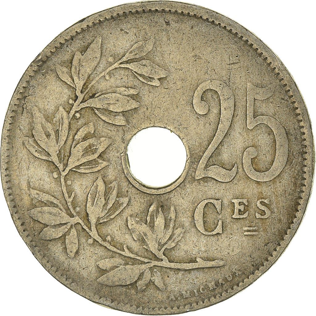 Belgian Coin 25 Centimes - Albert I Belgique | Olive Branch | Star | KM68.1 | 1913 - 1929