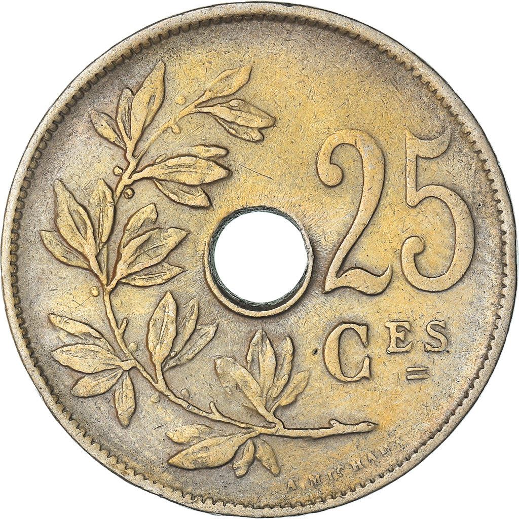 Belgian Coin 25 Centimes - Albert I Belgique | Olive Branch | Star | KM68.1 | 1913 - 1929