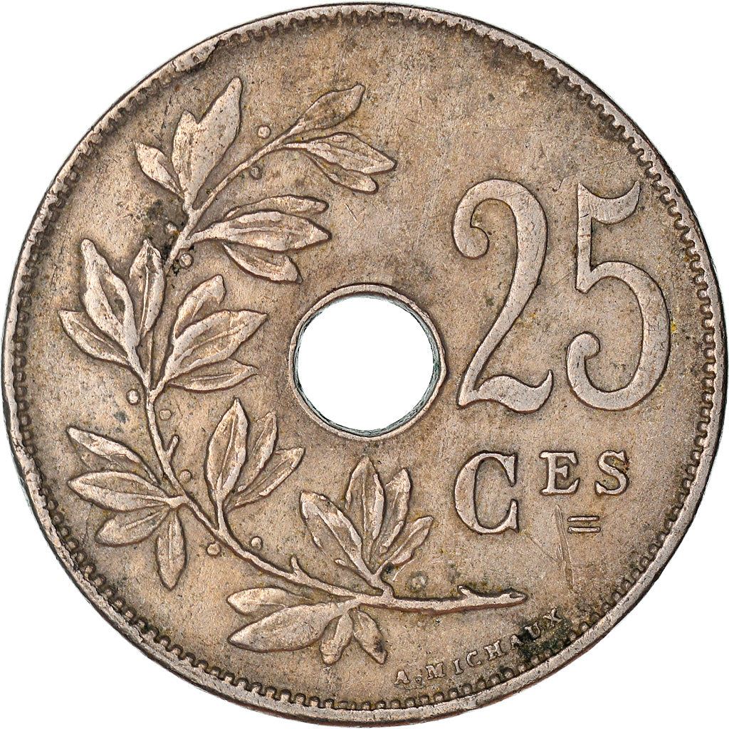 Belgian Coin 25 Centimes - Albert I Belgique | Olive Branch | Star | KM68.1 | 1913 - 1929