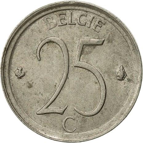 Belgian Coin 25 Centimes - Baudouin I België | Privy | KM154 | 1964 - 1975