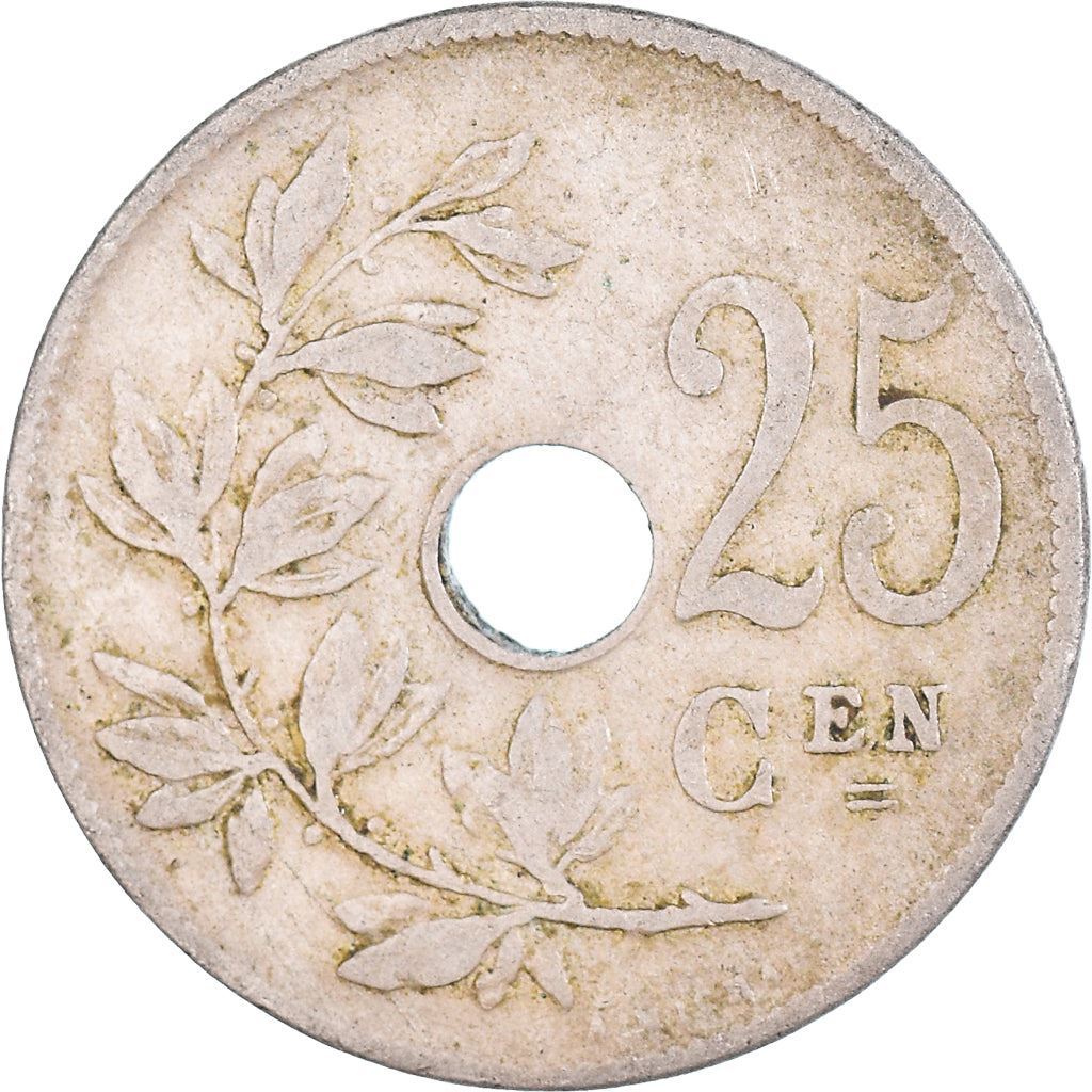 Belgian Coin 25 Centimes - Léopold II België | Olive Branch | Star | KM63 | 1908