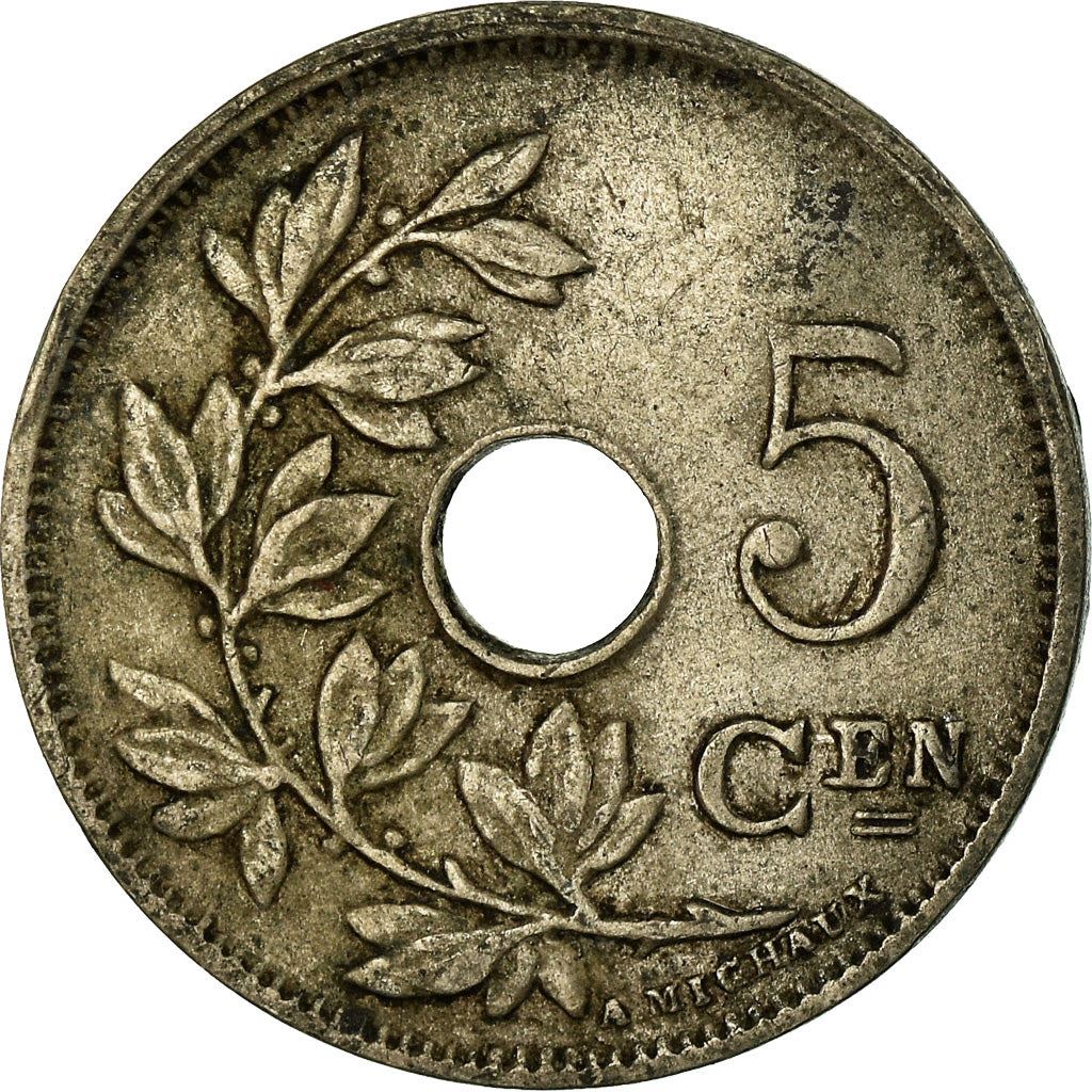 Belgian Coin 5 Centimes - Albert I België | Olive Branch | Star | KM67 | 1910 - 1931