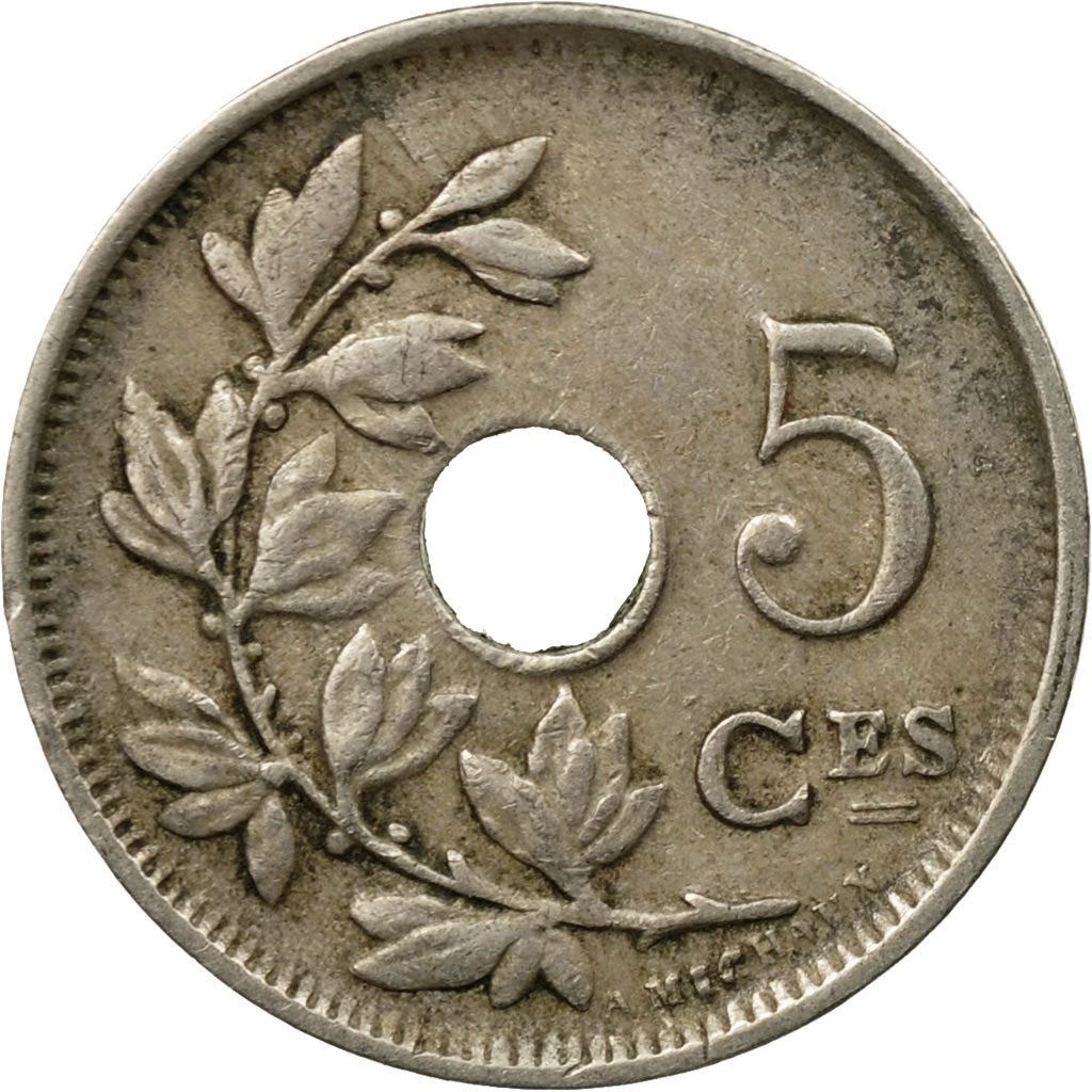 Belgian Coin 5 Centimes - Albert I Belgique | Olive Branch | Star | KM66 | 1910 - 1932