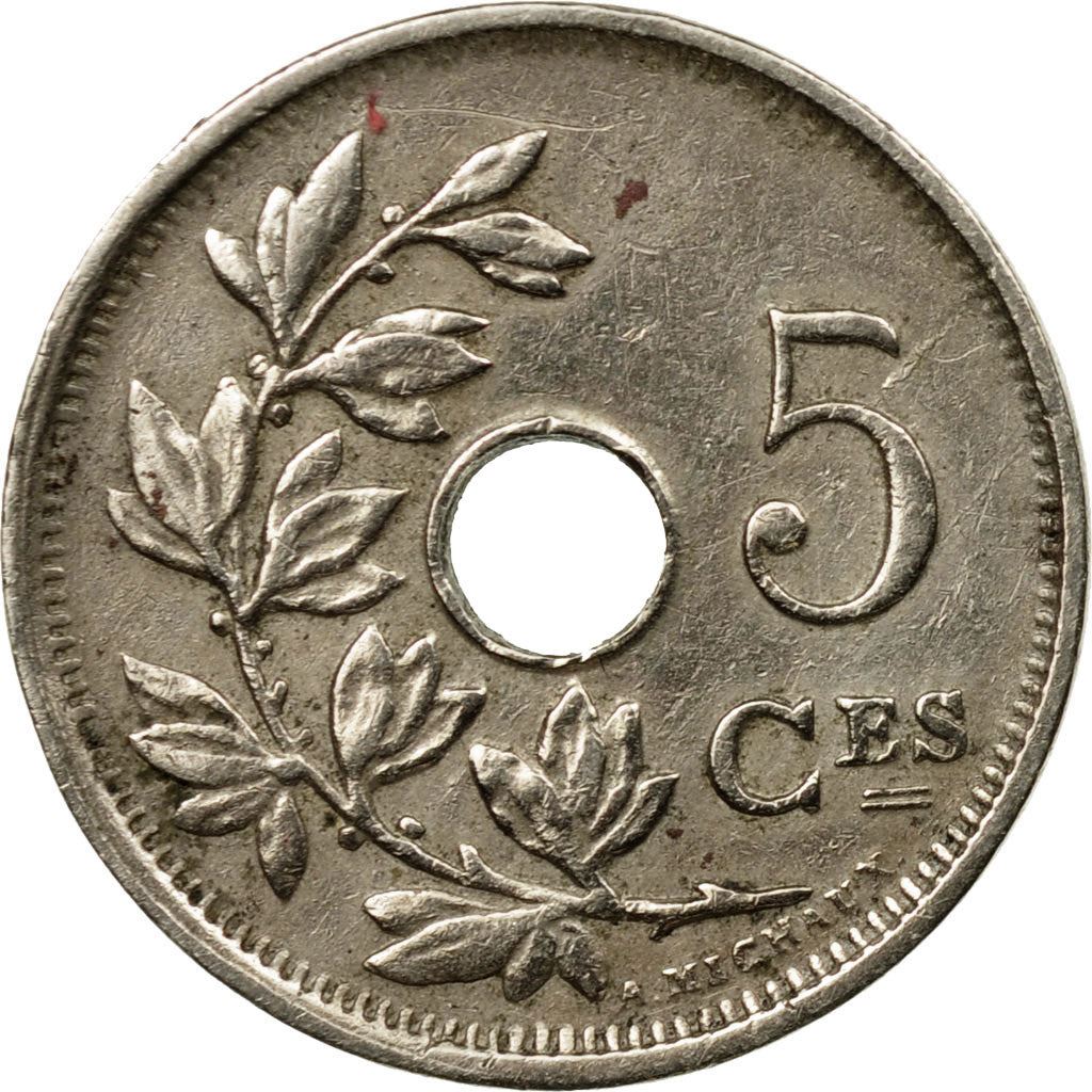 Belgian Coin 5 Centimes - Albert I Belgique | Olive Branch | Star | KM66 | 1910 - 1932