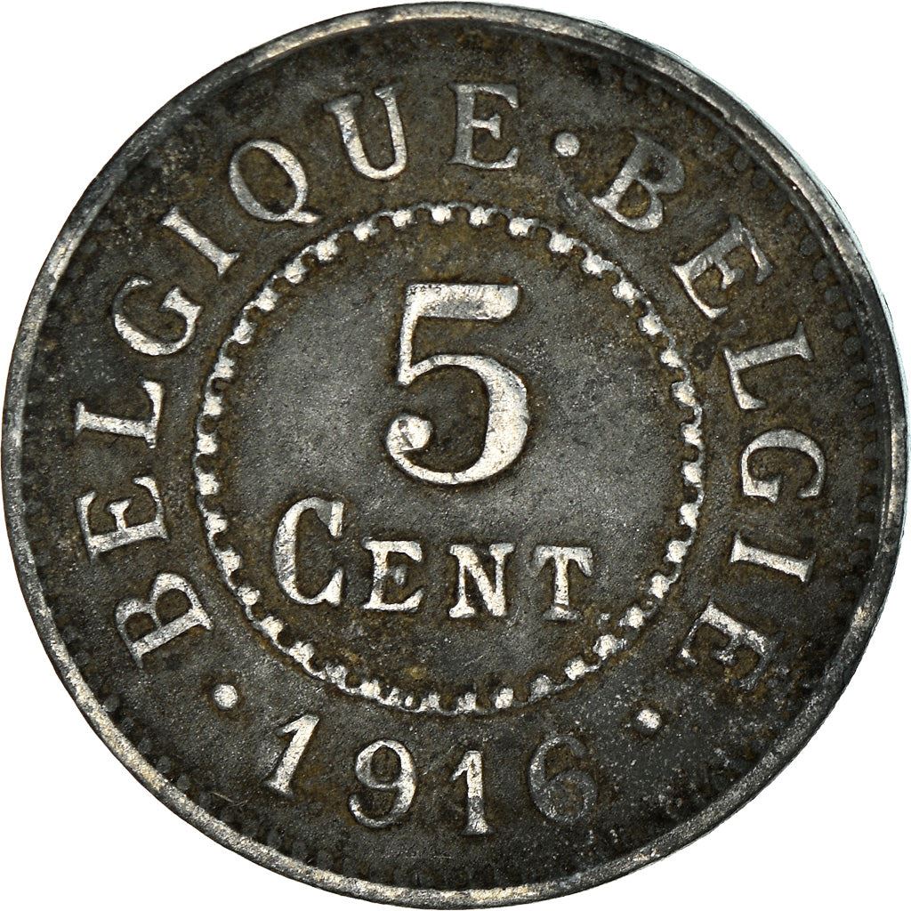 Belgian Coin 5 Centimes German Occupation Coinage | Lion | Flowers | KM80 | 1915 - 1916