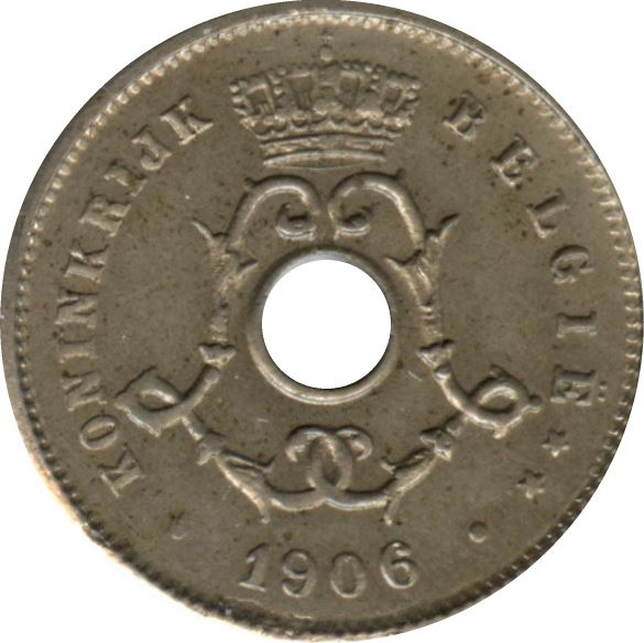 Belgian Coin 5 Centimes - Léopold II België | Olive Branch | Star | KM55 | 1904 - 1907