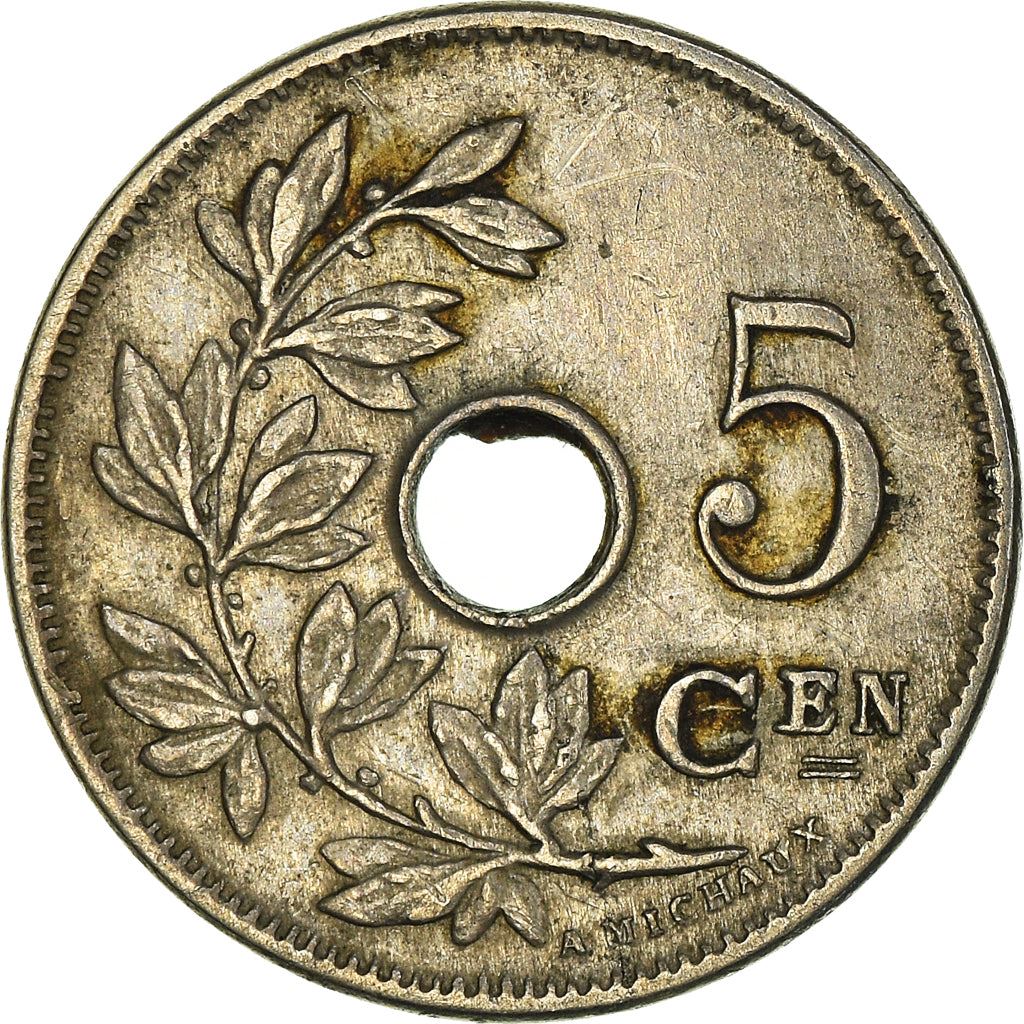 Belgian Coin 5 Centimes - Léopold II Belgique | Olive | Star | KM54 | 1904 - 1907