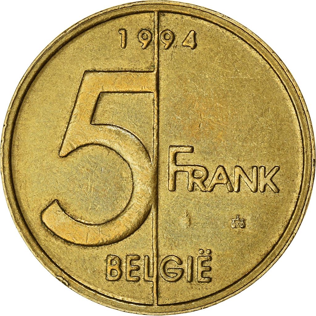 Belgian Coin 5 Francs - Albert II België | Angel | Privy | Scales | KM190 | 1994 - 2001