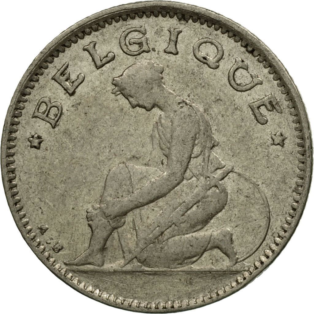 Belgian Coin 50 Centimes - Albert Belgique | Libertine | Caduceus | KM87 | 1922 - 1933