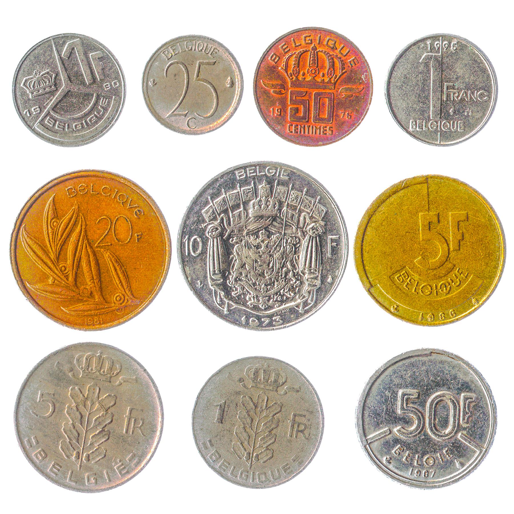 Belgium 10 Mixed Coins | Centimes Francs | Ceres | Cornucopia | Albert II | Baudouin I 1948 - 2001