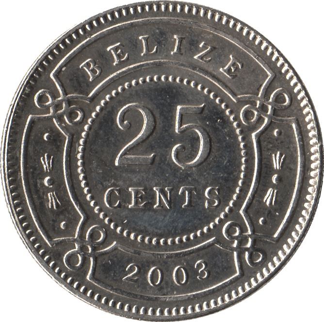 Belizean Coin 25 Cents | Queen Elizabeth II | KM36 | Belize | 1974 - 2017