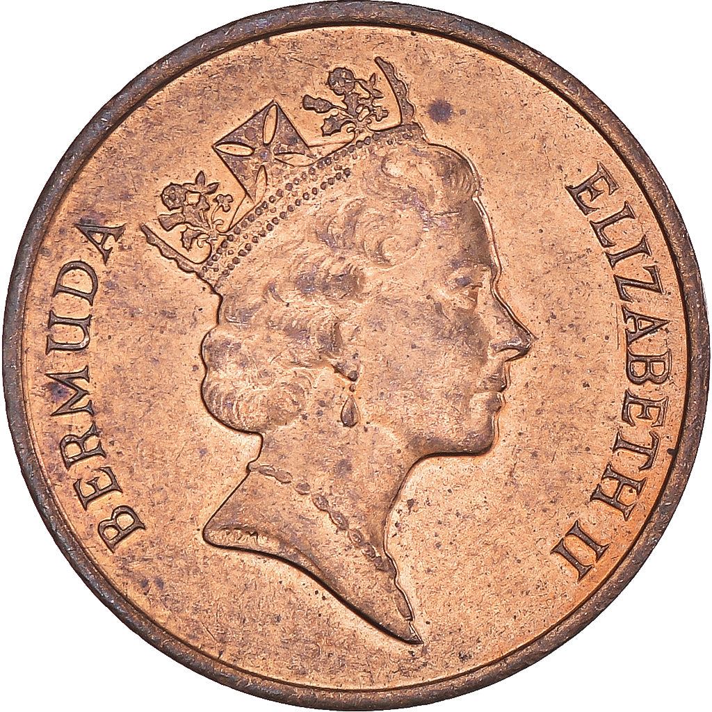 Bermuda | 1 Cent Coin | Queen Elizabeth II | Wild Boar | KM44 | 1986 - 1990